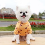 Pet Dog Cloth Yellow Animals Printed Pullover Shirt Puppy Cloth