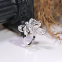 Sterling Silver Bowknot Shaped Pear Cut Zirconia Rings