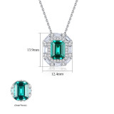 Sterling Silver Emerald Cut Pendant Necklace