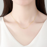 14K Yellow Gold Bowknot Semi Paved Pendant Necklace