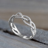 Silver Cross Zircon Fashion Jewelry Inlaid Diamond Women Ring