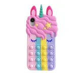 Cartoon Unicorn Decompression Silicone Drop Proof Phone Case for iPhone13 12 11 Pro Max