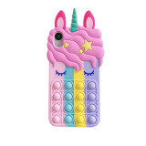 Cartoon Unicorn Decompression Silicone Drop Proof Phone Case for iPhone13 12 11 Pro Max
