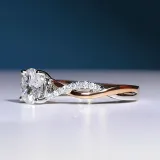 Silver Zircon Twisted Arm Four Claw Women Ring Jewelry Inlaid Diamond Adjustable Size Women Ring