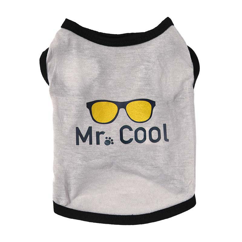 Pet Dog Cloth Gray My Cool Sunglasses Slogan Puppy Vest Cloth