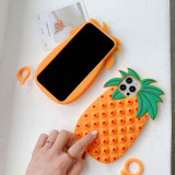 Pop It Fidget Toys Yellow Pineapple Soft Silicone iPhone Case For iPhone 12 11 Pro Max 12