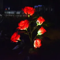 LED Artificial Flower Lights Fabric Artificial Wedding Decoration Rose Flower Lighting Outdoor
