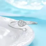 Silver Gold Zircon Drip Whip Jewelry Inlaid Diamond Adjustable Size Women Ring
