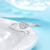 Silver Gold Zircon Drip Whip Jewelry Inlaid Diamond Adjustable Size Women Ring