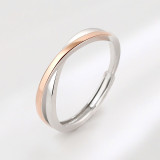 Sterling Silver Non Pave Men Rings Semi Pave Zirconia Women Rings Couple Rings