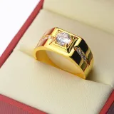 Silver Zircon Men Fashion Jewelry Inlaid Diamond Adjustable Size Women Ring