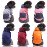 Pet Small Dog Solid Color Hooded Sweatshirt with Pocket Puppy Cloth