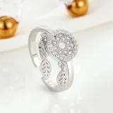 Mori Department Small Fresh Hollow Dream Catcher Tassel Ring With Adjustable Opening