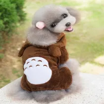 Pet Dog Clothes Cartoon Totoro Hoodie Flannel Sleepwear With Hat