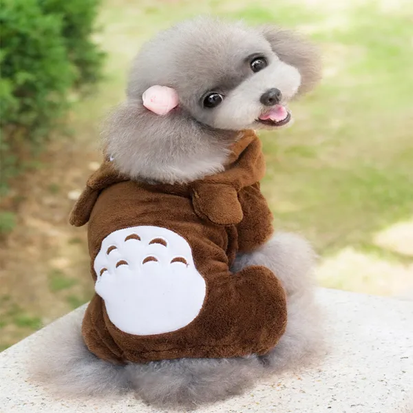 Pet Dog Clothes Cartoon Totoro Hoodie Flannel Sleepwear With Hat
