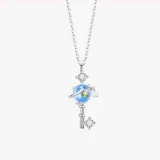 Sterling Silver Key Gemstone Necklaces Pendant Necklace