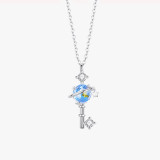 Sterling Silver Key Gemstone Necklaces Pendant Necklace