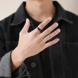 Jewelry Men Women Ring Stainless Steel Ring Rainbow Heart Gay & Lesbian Pride Couple Wedding Rings