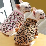 Pet Small Dog Leopard Print Coral Fleece Keep Warm Winter Cloth