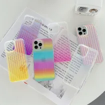 Transparent Gradient Bubble Film Drop Proof Phone Case for iPhone13 12 11 Pro Max
