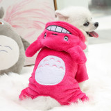 Pet Dog Clothes Cartoon Totoro Hoodie Flannel Sleepwear With Hat