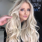 Women Long Gradient Blonde Hot Mini Lace Front Wig
