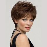 Women Synthetic Pretty Short With Bangs Hair Wigs Cut Full Wig