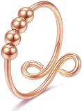 Brass Copper Gold Filled Plated Anxiety Women Ball Simple Minimalist Open Gold Ring