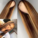 Women Synthetic Long Straight or Wavy Hair Wigs Middle Parting Wig