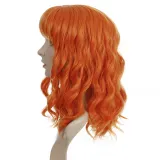 Women Synthetic Short Dye Wavy Hair Wigs Middle Parting Curly Wig