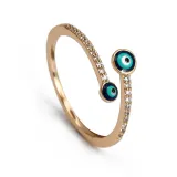 Rose Gold Zircon Eye Of The Demon Moon Jewelry Inlaid Diamond Adjustable Size Women Ring