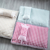 Cartoon Printed Lattice Bed and Pillow Warm Dog Bed Pet Bed