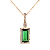 Emerald Cube Pendant Chain Jewelry Necklaces Women Rings Jewelry Sets