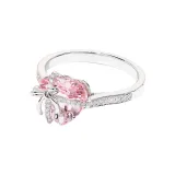 Sterling Silver Heart Cut Pave Zirconia Gemstone Rings