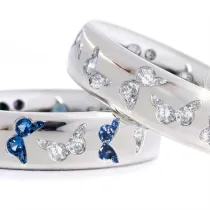Colour Mixture Butterfly Zircon Fashion Jewelry Hollow Inlaid Diamond Women Ring