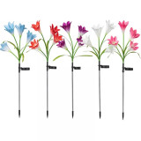 Outdoor LED Solar Light RGB Color Lily Garden Flower Waterproof Decorative Lamp