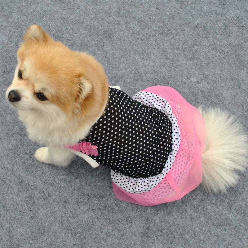 Pet Dog Cloth Sleeveless Polka Dots Mesh Puppy Cloth