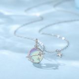 Sterling Silver Planet Gemstone Pendant Necklace