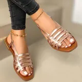 Women Round Toe Fish Mouth Bare Instep Sandal Slippers