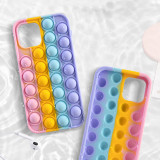 Pop It Fidget Toys Rainbow Soft Silicone iPhone Case For iPhone 12 11 Pro Max 12