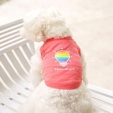 Dog Cloth Pure Color Vest Neon Light Slogan Shirts