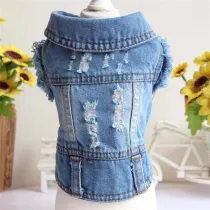 Pet Small Dog Blue Denim Fashion Vest Puppy Cloth