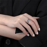 Revers Fashion Jewelry Inlaid Diamond Adjustable Size Women Ring