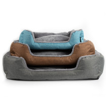 Pure Color Rectangle Flannel Warm Dog Bed Pet Kennel