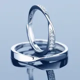 Couples Silver Zircon Fashion Jewelry Inlaid Diamond Adjustable Size Women Ring