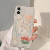 Cute Candy Rabbit Flower Phone Case for iphone13 12 11 Pro Max
