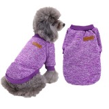 Pet Small Dog Long Sleeve Solid Color Sweater Puppy Cloth