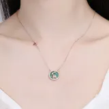 Christmas Deer 18K Yellow Gold Elk Pattern Zirconia Diamonds Pendant Necklace