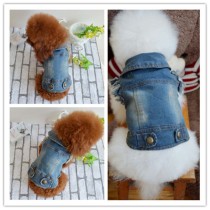 Pet Dog Cloth Vintage Denim Vest Puppy Fashion Cloth
