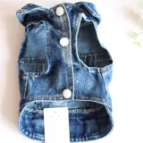 Pet Small Dog Butterfly Pattern Denim Vest Puppy Cloth